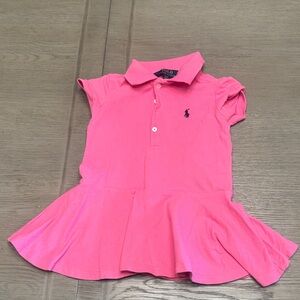 Ralph Lauren Bright Pink Kids Polo with Peplum